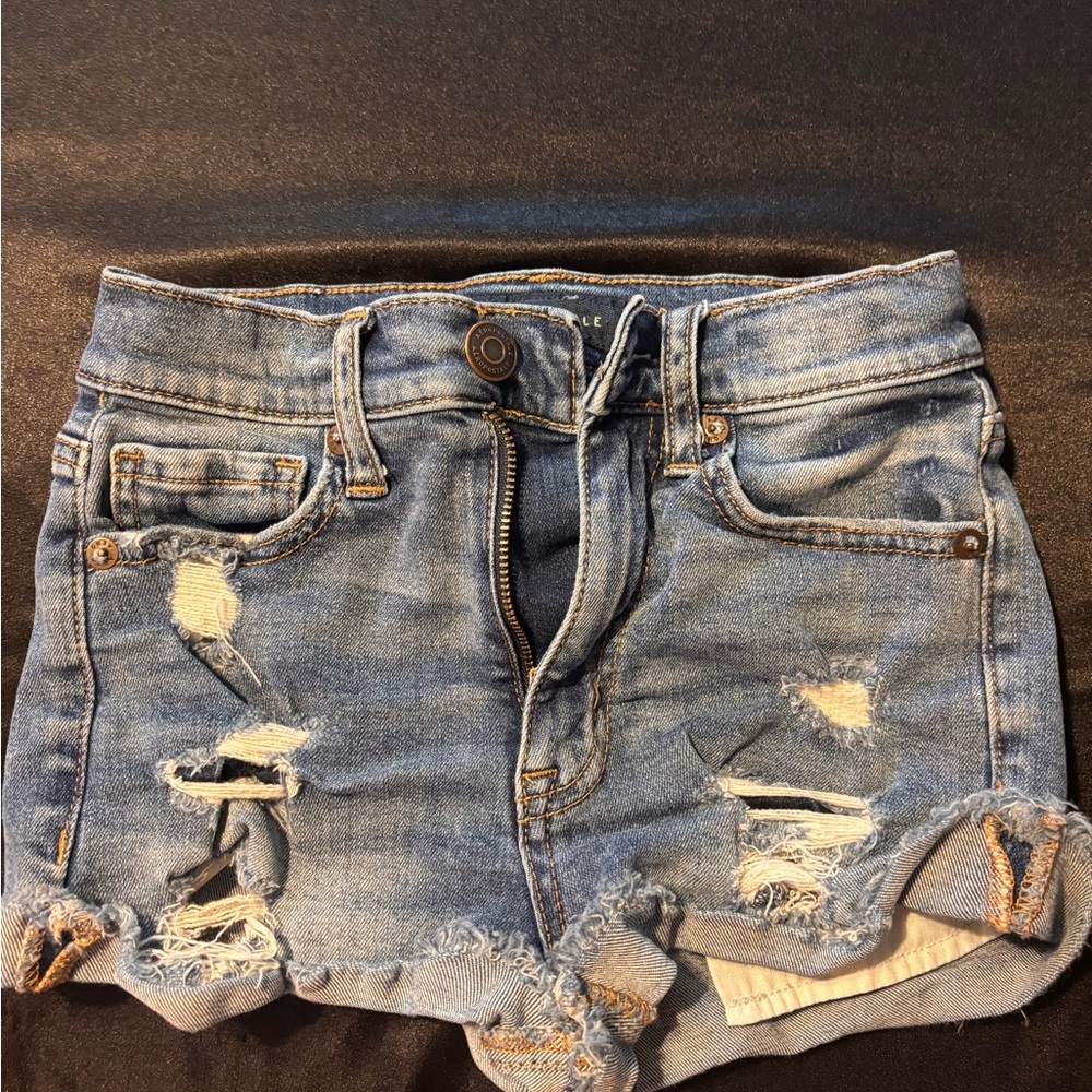Aeropostale Light Blue Ripped Jean Shorts